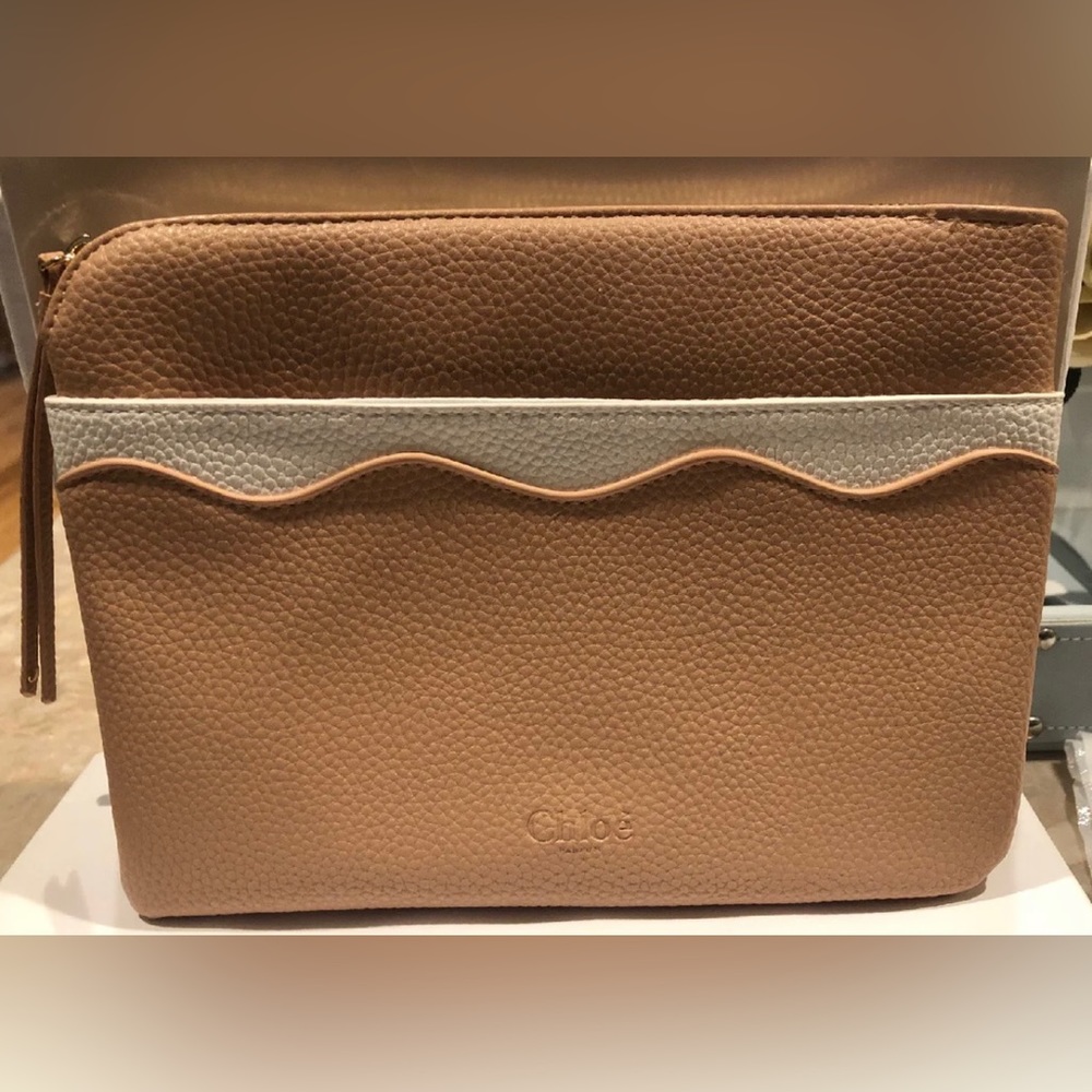 Chloe Large Pouch/clutch/makeup Bag Beige with Box Limited Edition